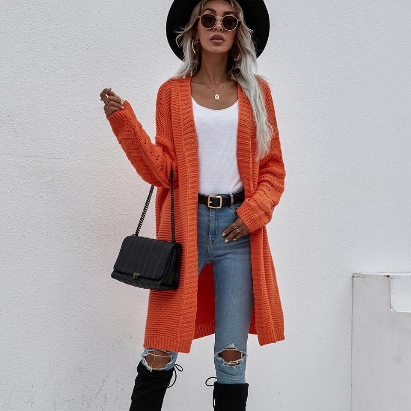 Long orange clearance cardigan