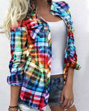 Multicolor Long Sleeve Plaid Shirt