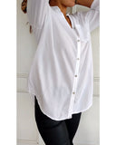 Paneled sequin button casual top