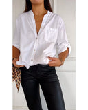 Paneled sequin button casual top