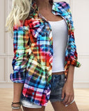 Multicolor Long Sleeve Plaid Shirt