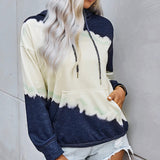 Hooded Gradient Long Sleeve Loose Sweatshirt