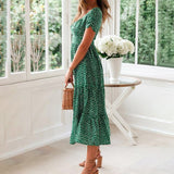 Puff Sleeve Floral Long Dress