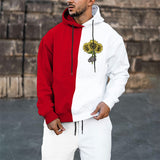 Hooded Paneled Printed Sweatshirt