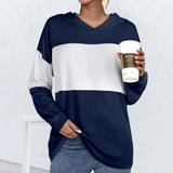 Contrast Hooded Long Sleeve Casual Sweatshirt