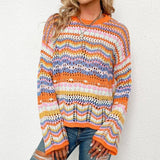 Knit Crochet Long Sleeve Knit Top