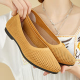 Pointed Toe Hollow Out Fly Knit Shoes