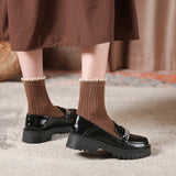 Round Toe Platform Classic Loafers