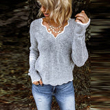 V-neck Casual Knitted Base Sweater