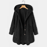 Women's Hooded Single-breasted Loose Coat