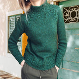 Women's Solid Color Turtleneck Knitted Sweater